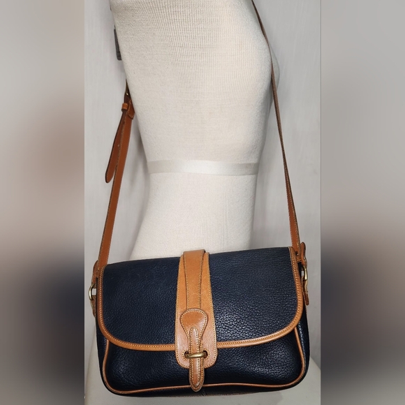 Doney & Bourke Handbags - Dooney & Bourke vintage equestrian all weather leather crossbody bag, navy